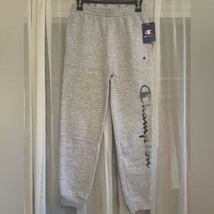 Heathered grey, NWT, youth large, CHAMPION, sweat pants.
